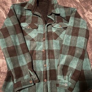 Men's Green and Black Plaid Jacket